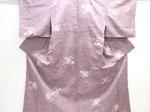 大正ロマン　花模様織り出し手織り紬着物